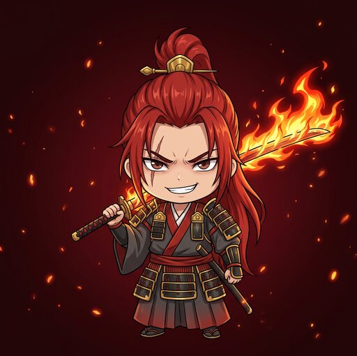 Crimson Blade, a fire samurai